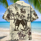 Vintage Classic Horse Polo Sport Hawaiian Shirt Design Detail For Beach Days And Holiday Travel
