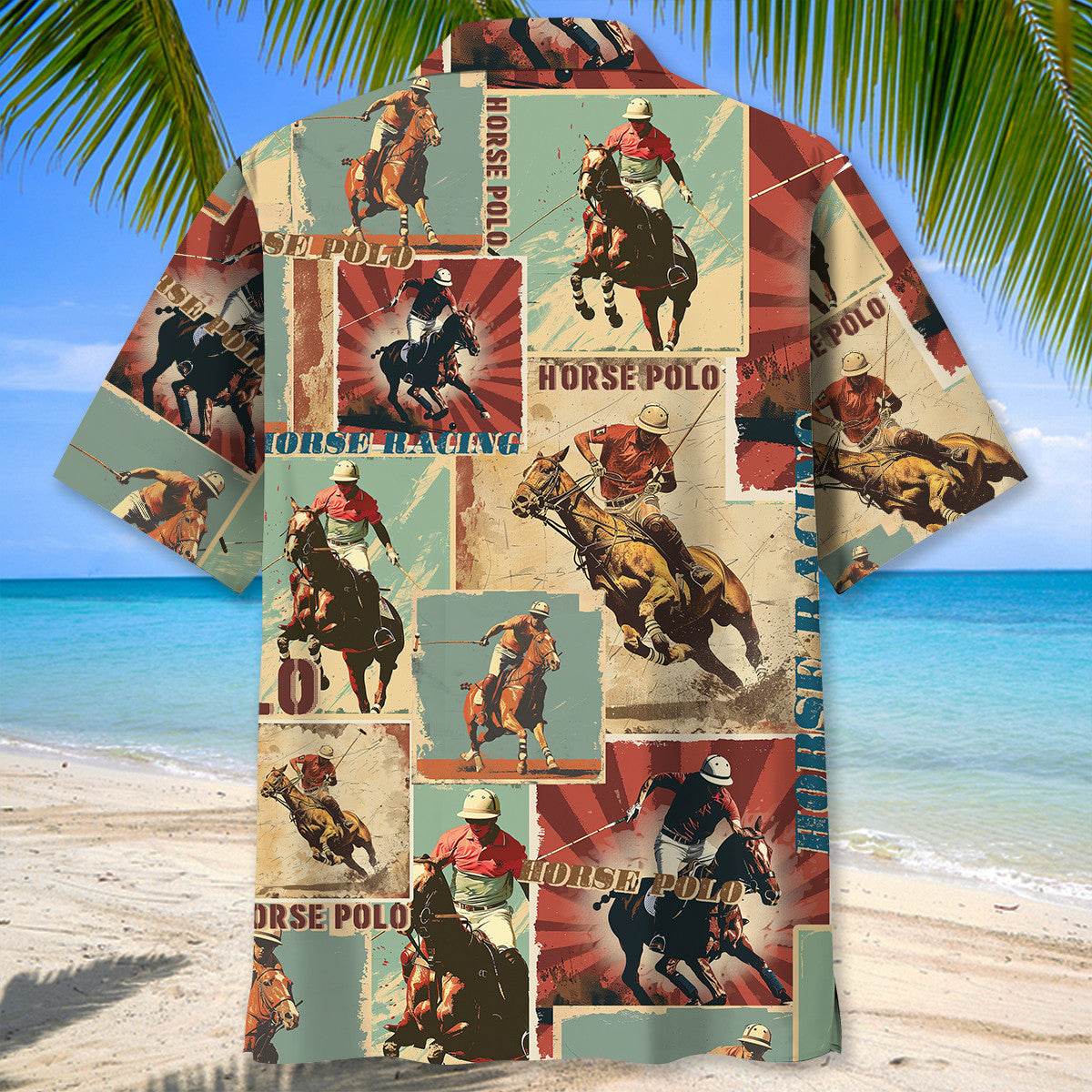 Retro Horse Polo Sport Magazine Hawaiian Shirt Artwork View For Coastal Escapes And Resort Style