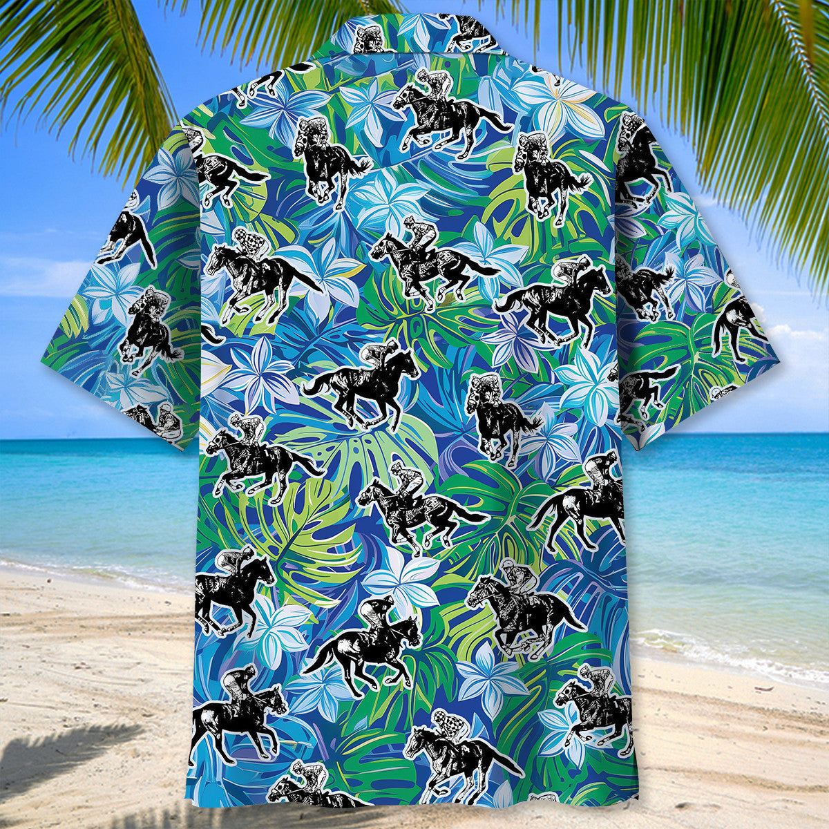 Classic Horse Racing Hawaiian Shirt For Resort Getaways And Comfortable Summer Activities