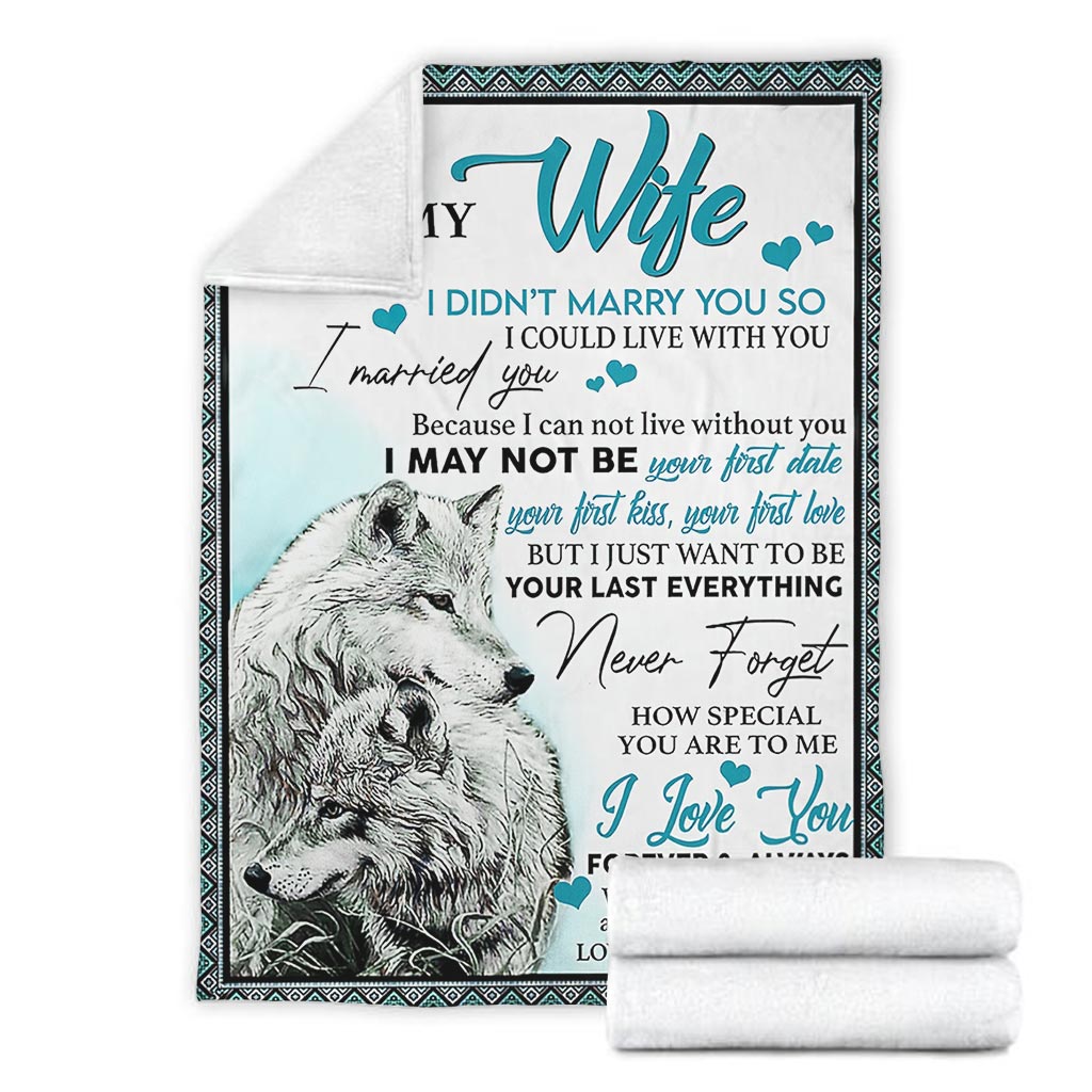 Wolf To My Wife Couple Flannel Blanket For Cozy Bedroom Sofa Decor