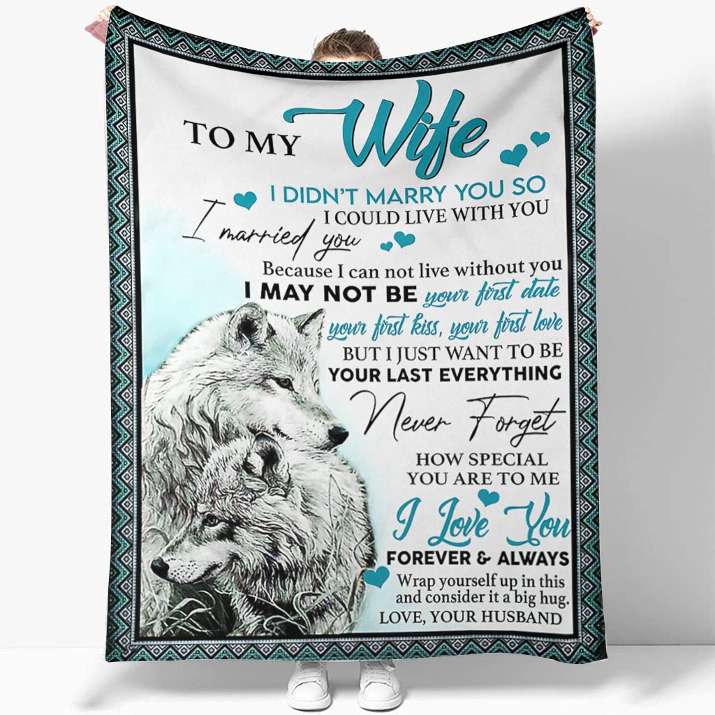 Wolf To My Wife Couple Flannel Blanket For Cozy Bedroom Sofa Decor