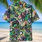 Bicycle Summer Dirt Adventure Hawaiian Shirt Pattern Detail For Vacation Travel And Daily Wear