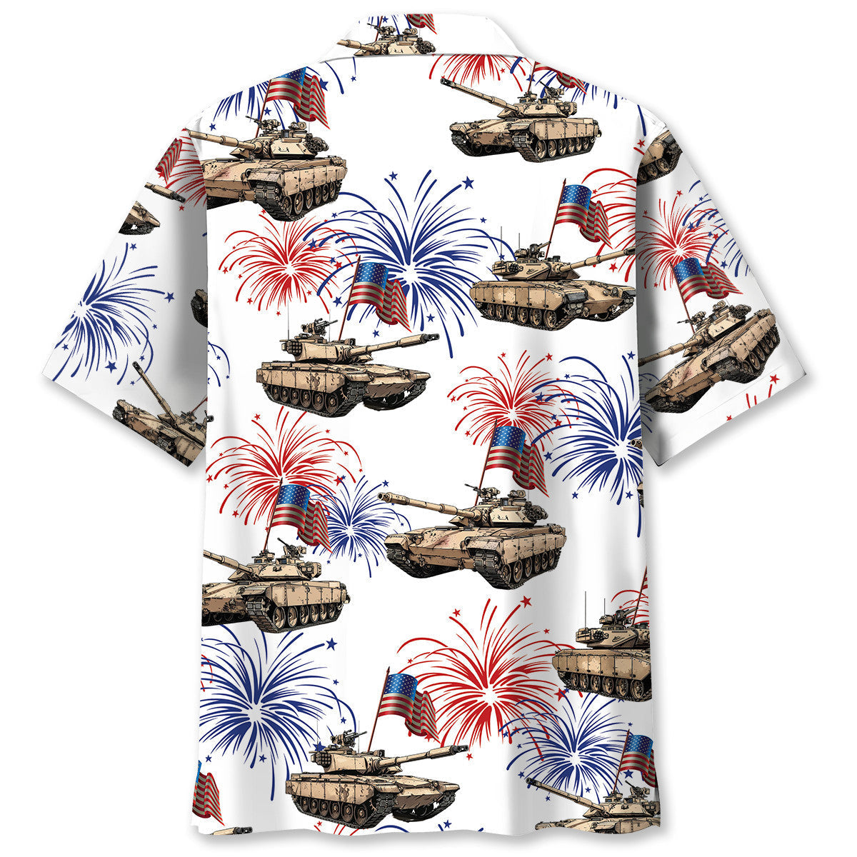 Tropical USA Tank Veteran Tribute Hawaiian Shirt Artwork View For Coastal Escapes And Resort Style