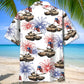 Tropical USA Tank Veteran Tribute Hawaiian Shirt For Summer Events And Casual Outdoor Wear