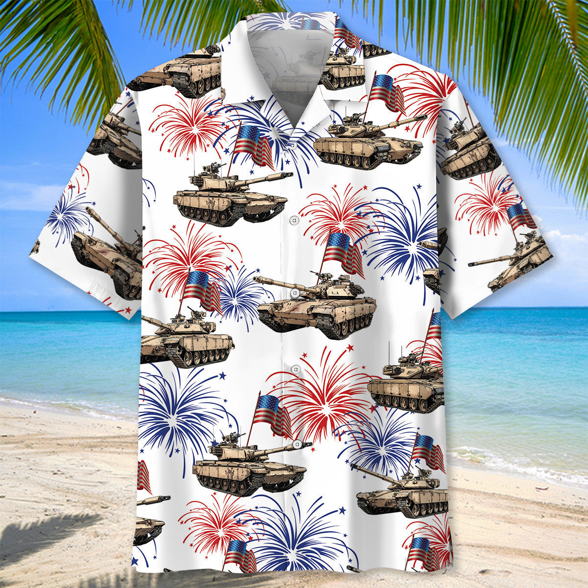 Tropical USA Tank Veteran Tribute Hawaiian Shirt For Warm Weather Adventures And Everyday Comfort