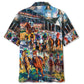 Vintage Classic Horse Racing Hawaiian Shirt Artwork View For Weekend Travel And Beach Style
