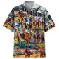 Vintage Classic Horse Racing Hawaiian Shirt Pattern Detail For Summer Holidays And Outdoor Fun