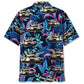 Tropical Tank Military Adventure Hawaiian Shirt Artwork Detail For Resort Trips And Outdoor Activities