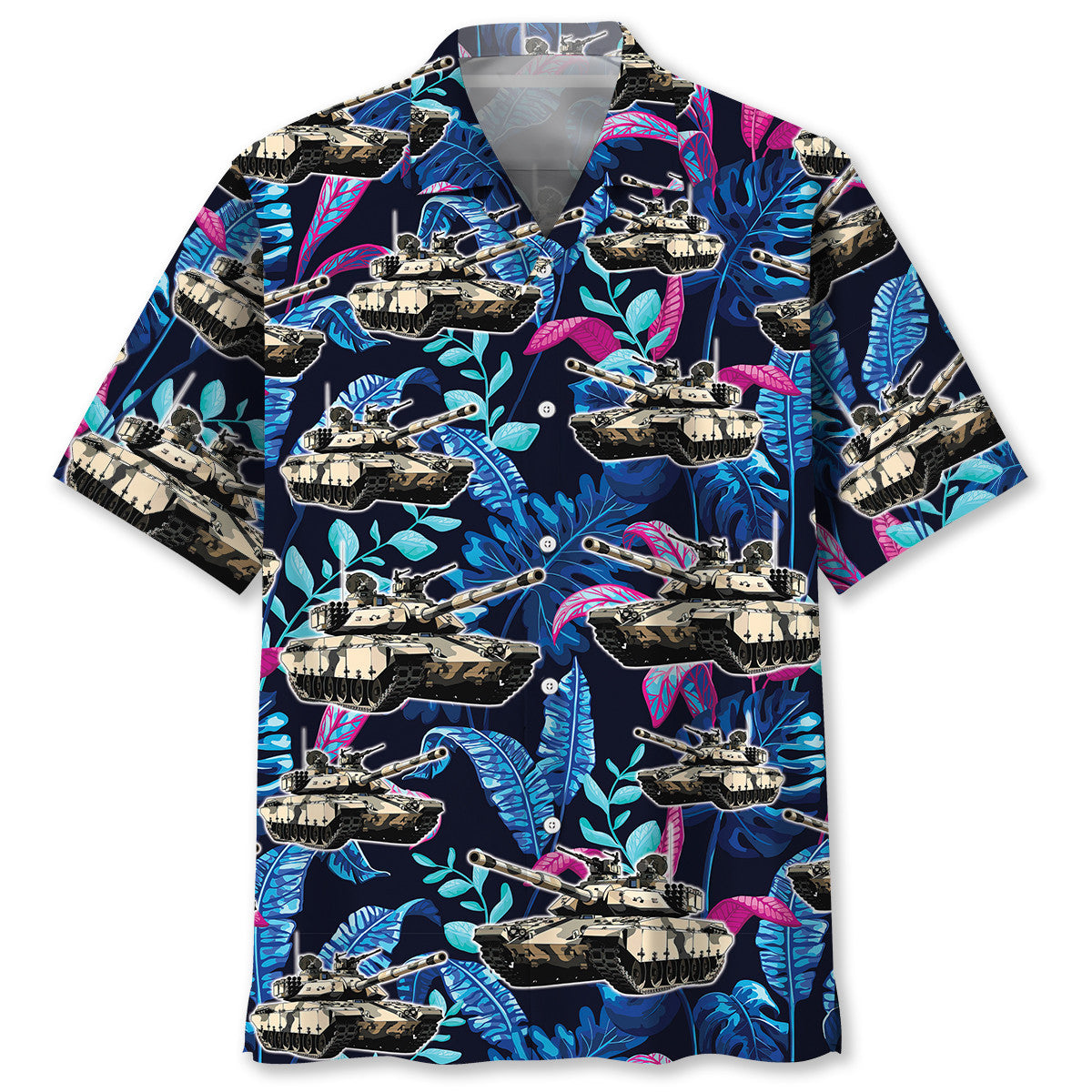 Tropical Tank Military Adventure Hawaiian Shirt For Summer Vacation And Beach Travel