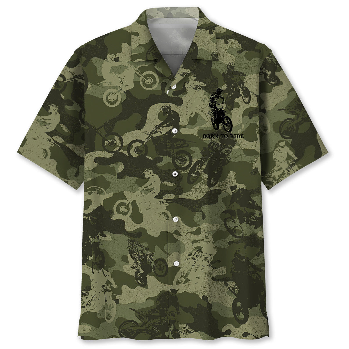 Bicycle Dirt Camouflage Adventure Hawaiian Shirt For Summer Events And Casual Outdoor Wear