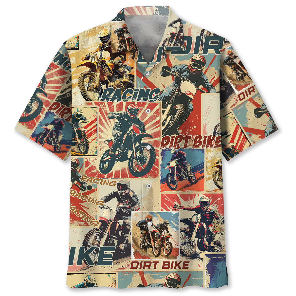 Retro Bicycle Dirt Magazine Adventure Hawaiian Shirt For Summer Vacation And Beach Travel