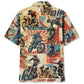 Retro Bicycle Dirt Magazine Adventure Hawaiian Shirt Artwork Detail For Resort Trips And Outdoor Activities