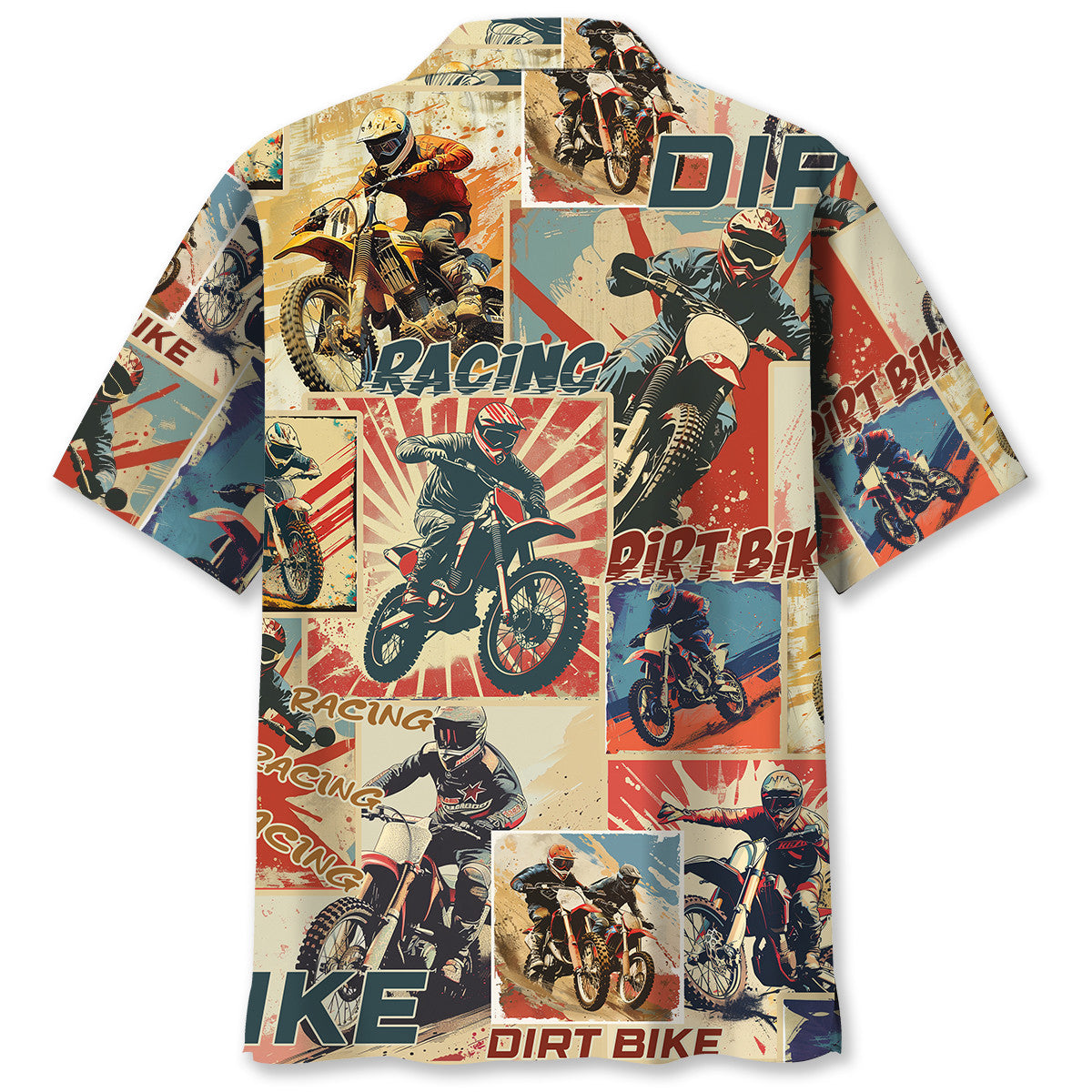 Retro Bicycle Dirt Magazine Adventure Hawaiian Shirt Artwork Detail For Resort Trips And Outdoor Activities