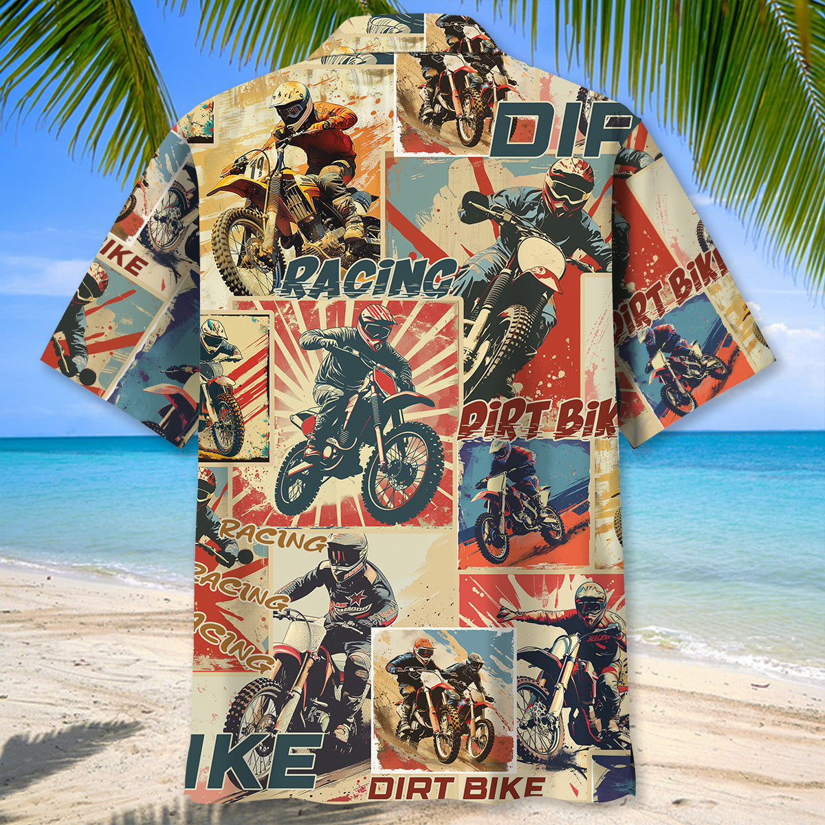 Retro Bicycle Dirt Magazine Adventure Hawaiian Shirt Design View For Casual Summer Styling