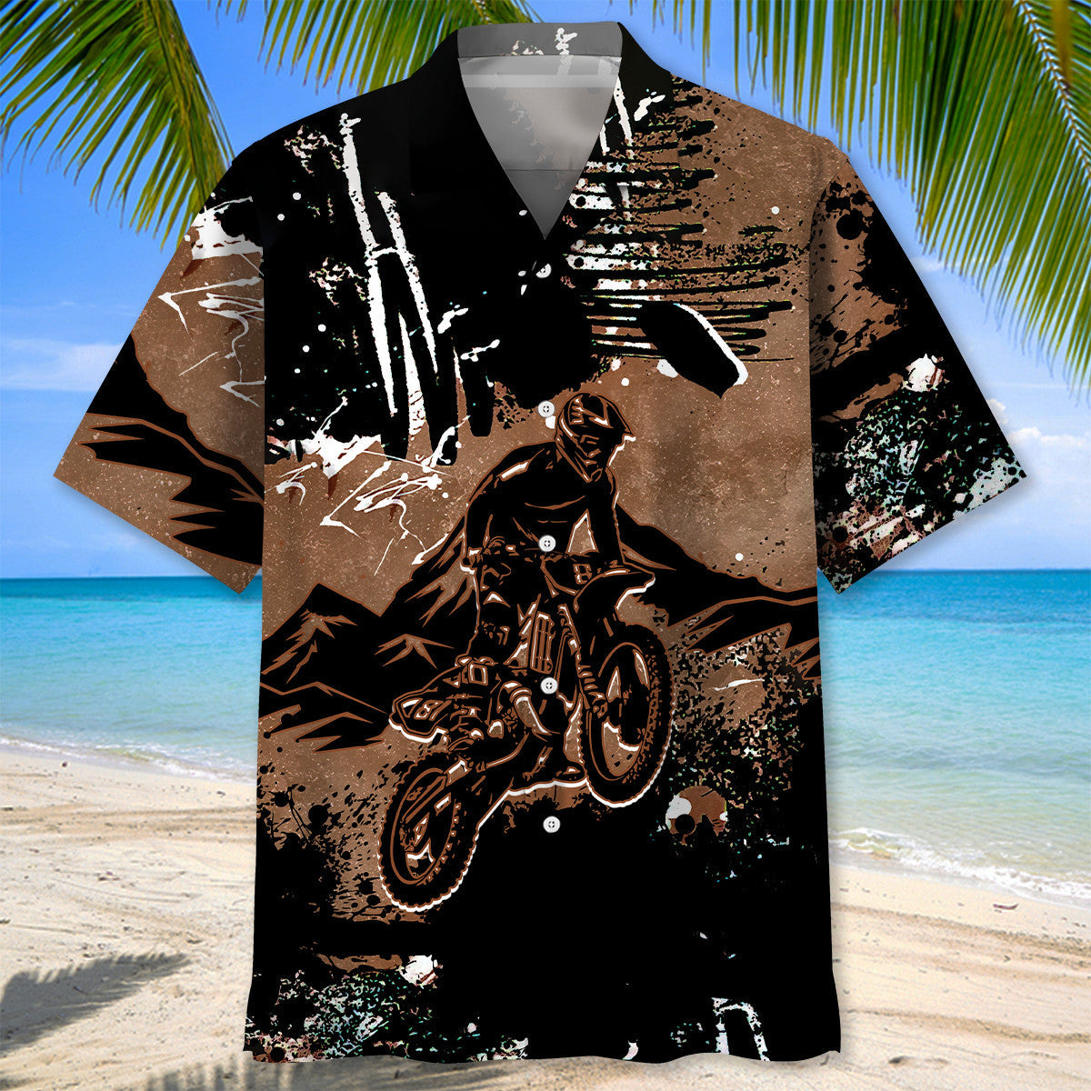 Dark Bicycle Dirt Mountain Adventure Hawaiian Shirt For Beach Parties And Weekend Getaways