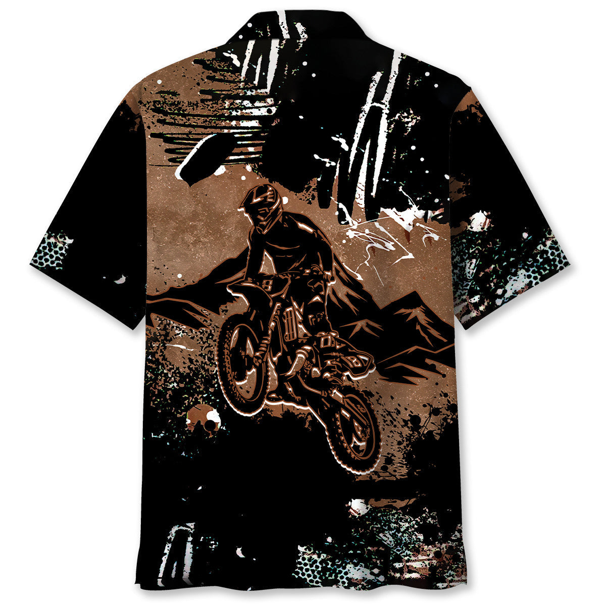 Dark Bicycle Dirt Mountain Adventure Hawaiian Shirt Pattern Detail For Vacation Travel And Daily Wear