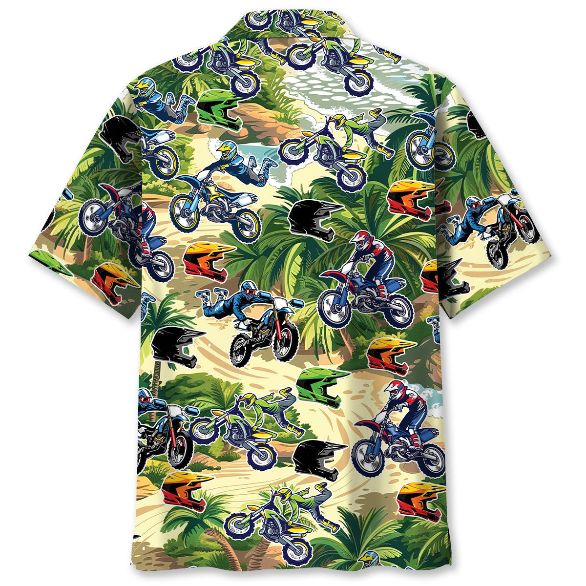 Tropical Bicycle Dirt Road Adventure Hawaiian Shirt Artwork Detail For Tropical Trips And Casual Outings