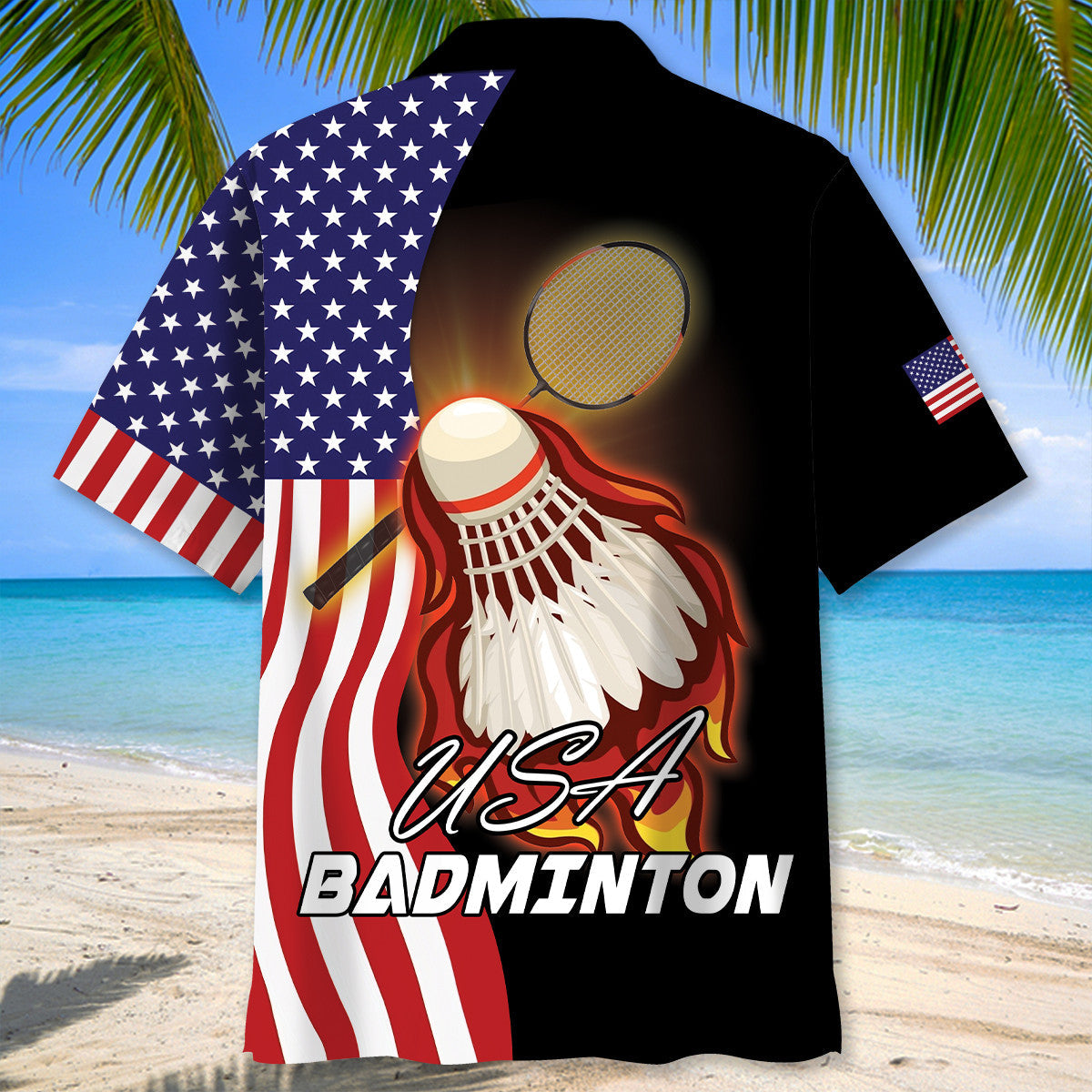 Badminton American Sport Pride Hawaiian Shirt For Vacation Days And Relaxed Coastal Outings