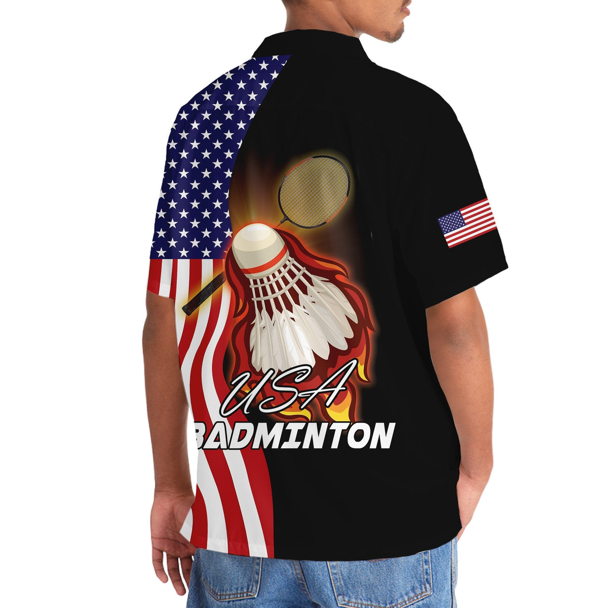 Badminton American Sport Pride Hawaiian Shirt Artwork View For Weekend Travel And Beach Style