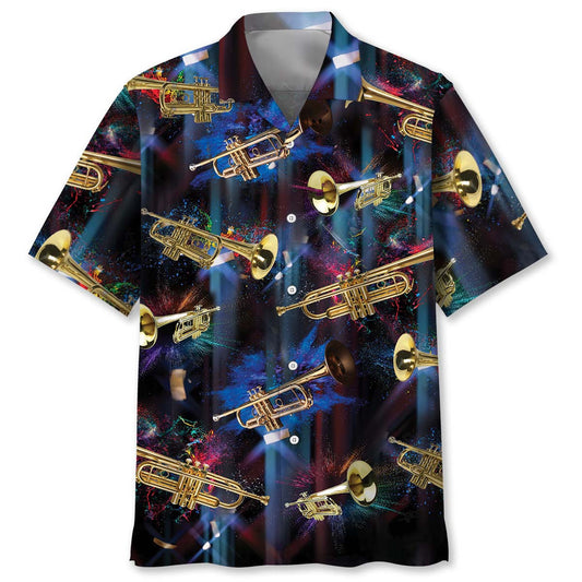 Jazz Trumpet Light Music Hawaiian Shirt For Beach Parties And Weekend Getaways