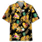 Yellow Tropical Music Trumpet Hawaiian Shirt For Summer Events And Casual Outdoor Wear