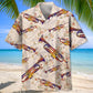 Vintage Floral Retro Trumpet Hawaiian Shirt Pattern Detail For Vacation Travel And Daily Wear