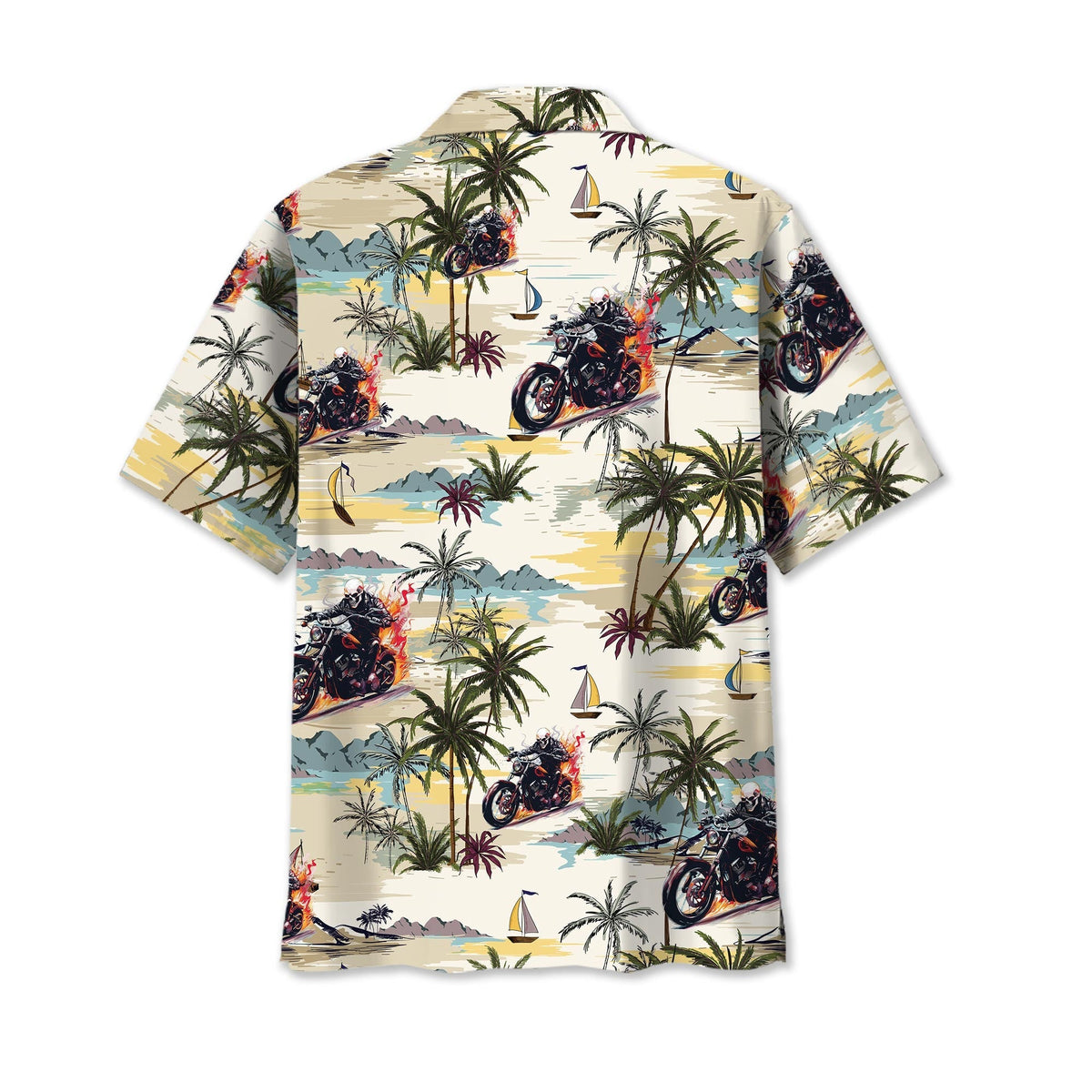 Tropical Biker Adventure Hawaiian Shirt For Poolside Relaxation And Sunny Getaways