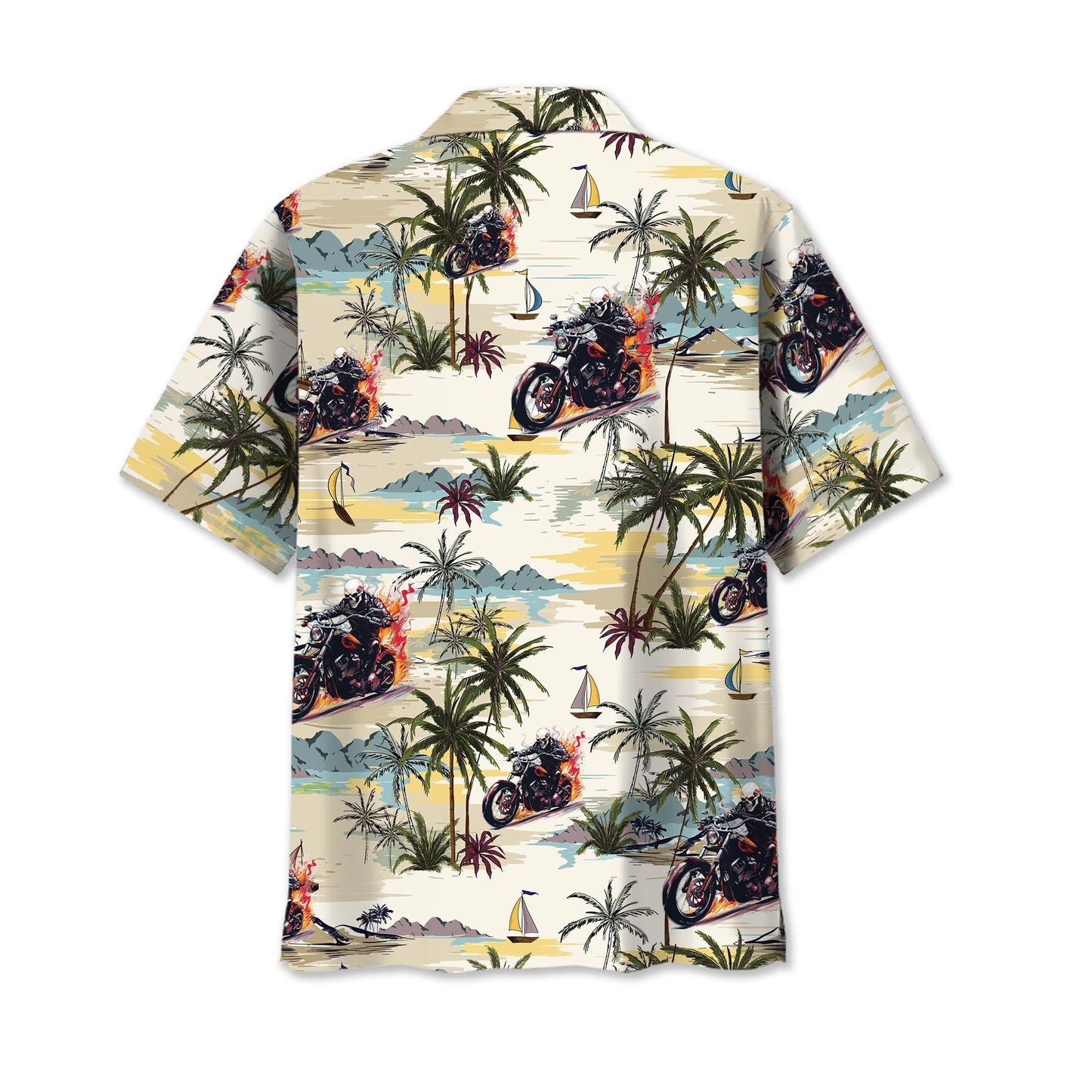 Tropical Biker Adventure Hawaiian Shirt For Poolside Relaxation And Sunny Getaways