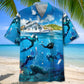 Scuba Diving Cruise Vacation Coastal Hawaiian Shirt Artwork Detail For Tropical Trips And Casual Outings