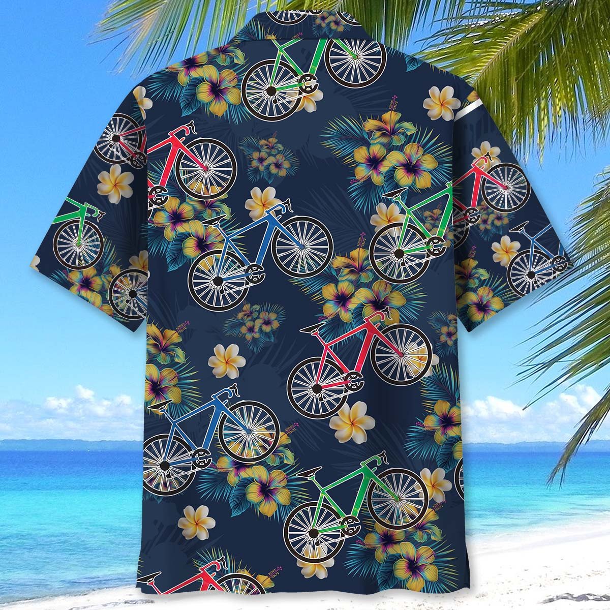 Tropical Cycling Adventure Hawaiian Shirt Artwork View For Weekend Travel And Beach Style