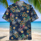 Tropical Cycling Adventure Hawaiian Shirt Pattern Detail For Summer Holidays And Outdoor Fun