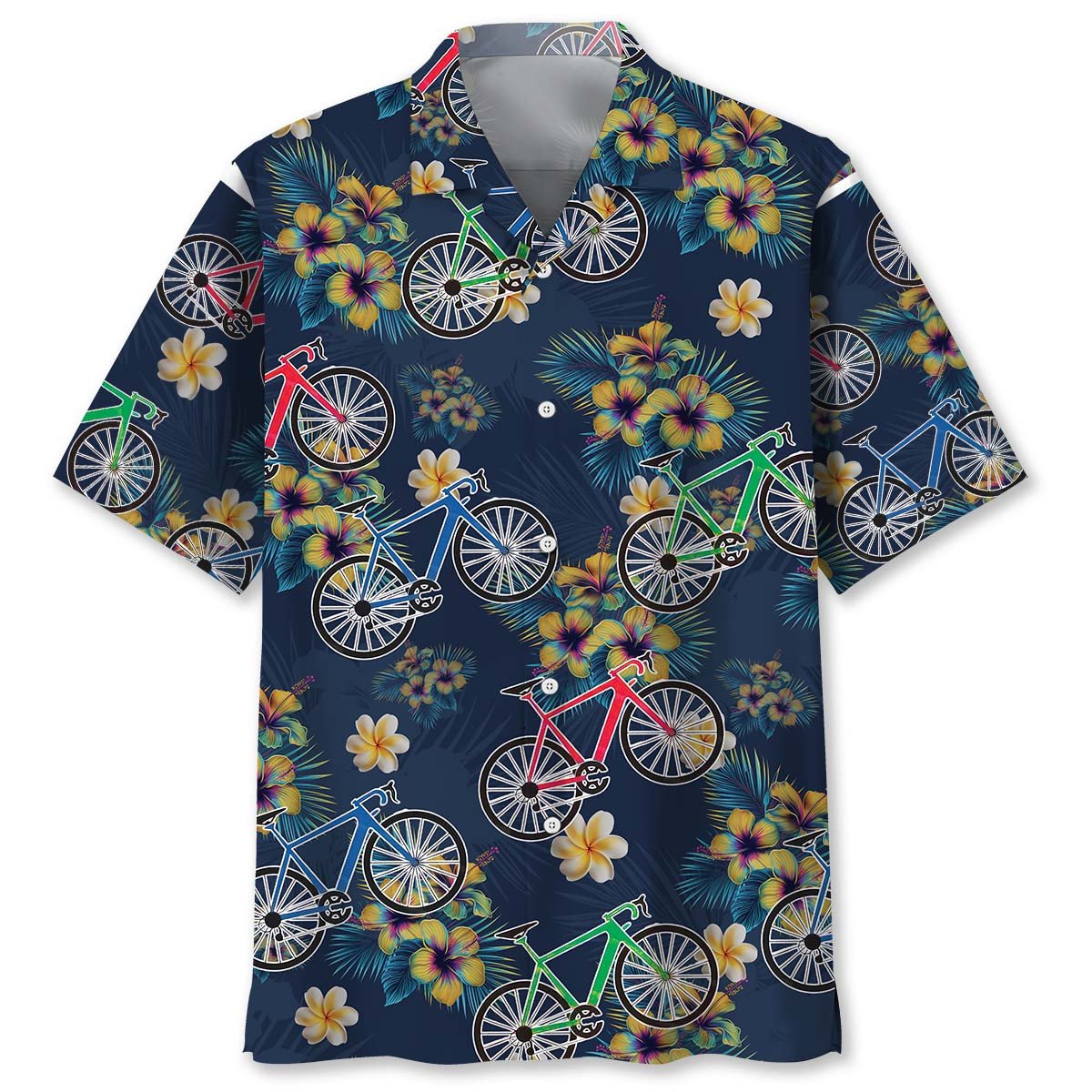 Tropical Cycling Adventure Hawaiian Shirt Design View For Resort Travel And Thoughtful Gifting