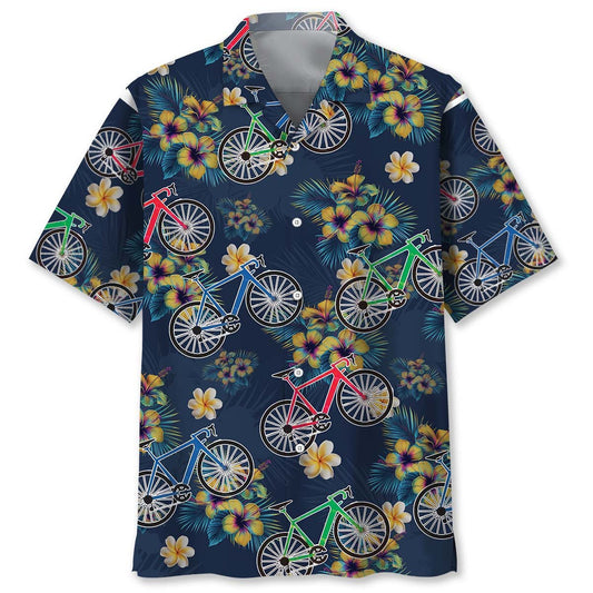 Tropical Cycling Adventure Hawaiian Shirt Design View For Resort Travel And Thoughtful Gifting