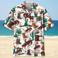 Western Desert Cowboy Hawaiian Shirt Design View For Casual Summer Styling