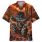 Western Skull Cowboy Sheriff Hawaiian Shirt Pattern View For Relaxed Warm Weather Outfits