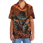 Western Skull Cowboy Sheriff Hawaiian Shirt Design View For Casual Summer Styling