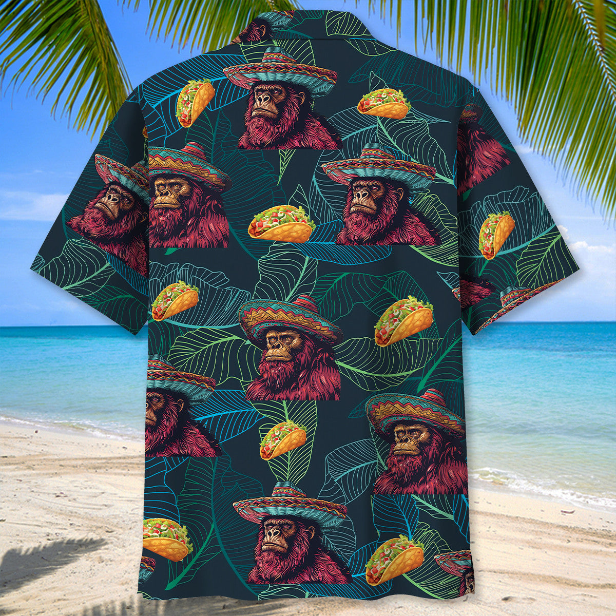Forest Creature Sasquatch Poncho Tacos Fun Hawaiian Shirt For Resort Getaways And Comfortable Summer Activities