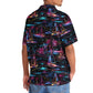 Neon Tropical Sailboat Sunset Hawaiian Shirt For Vacation Days And Relaxed Coastal Outings