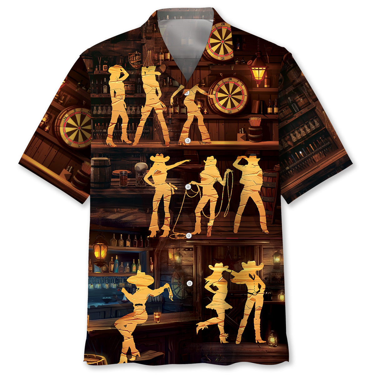 Western Cowboy Cowgirl Bar Hawaiian Shirt For Warm Weather Adventures And Everyday Comfort