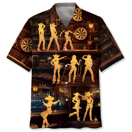 Western Cowboy Cowgirl Bar Hawaiian Shirt For Warm Weather Adventures And Everyday Comfort