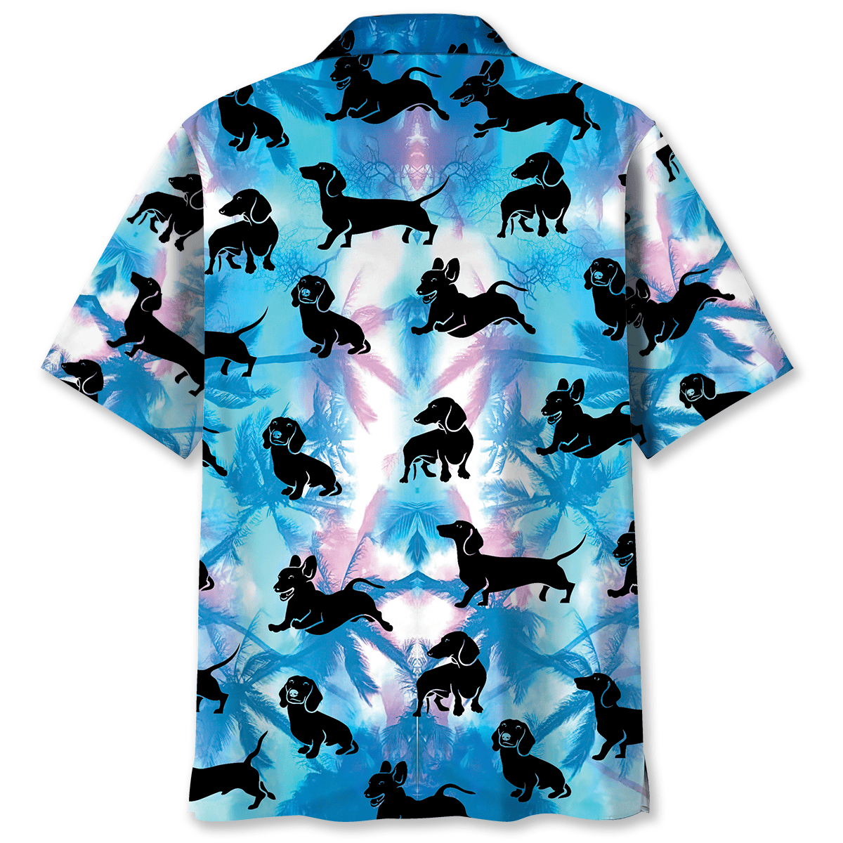 Neon Tropical Dachshund Hawaiian Shirt Pattern View For Lightweight Everyday Style
