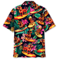 Tropical Dachshund Surfing Fun Hawaiian Shirt Pattern View For Relaxed Warm Weather Outfits
