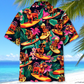 Tropical Dachshund Surfing Fun Hawaiian Shirt Artwork Detail For Resort Trips And Outdoor Activities