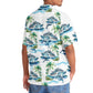 Vintage Ship Dolphin Cruise Coastal Hawaiian Shirt Artwork Detail For Resort Trips And Outdoor Activities