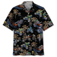 Black Tropical Bicycle Dirt Racing Hawaiian Shirt For Resort Getaways And Comfortable Summer Activities
