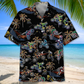 Black Tropical Bicycle Dirt Racing Hawaiian Shirt For Summer Vacation And Beach Travel