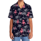 Funny Tropical Flamingo Gym Hawaiian Shirt Artwork Detail For Resort Trips And Outdoor Activities