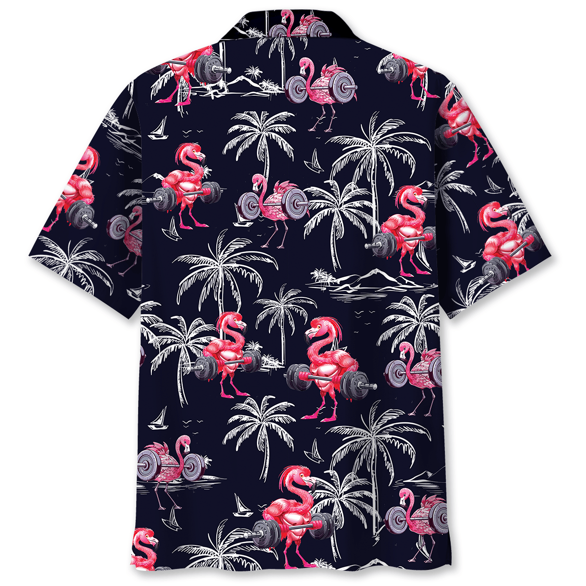 Funny Tropical Flamingo Gym Hawaiian Shirt For Beach Parties And Weekend Getaways