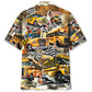 Funny School Bus Drag Racing Hawaiian Shirt For Coastal Adventures And Warm Weather Wear