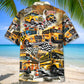 Funny School Bus Drag Racing Hawaiian Shirt Design View For Resort Travel And Thoughtful Gifting
